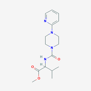 molecular formula C16H24N4O3 B12302194 Methyl (2S)-3-methyl-2-{[4-(pyridin-2-yl)piperazine-1-carbonyl]amino}butanoate 