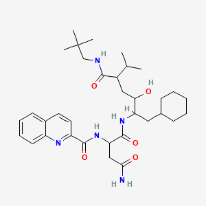 N-[1-cyclohexyl-5-(2,2-dimethylpropylcarbamoyl)-3-hydroxy-6-methylheptan-2-yl]-2-(quinoline-2-carbonylamino)butanediamide