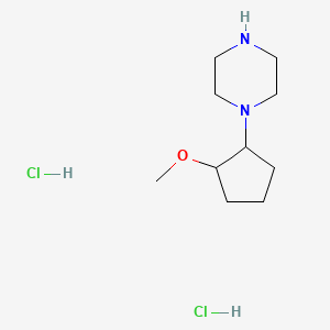 molecular formula C10H22Cl2N2O B12302233 rac-1-[(1R,2R)-2-methoxycyclopentyl]piperazine dihydrochloride, trans 