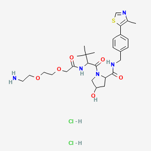 molecular formula C28H43Cl2N5O6S B12302269 VH032-PEG2-NH2 (dihydrochloride) 