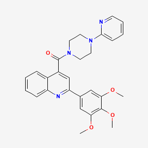 molecular formula C28H28N4O4 B1230227 [4-(2-Pyridinyl)-1-piperazinyl]-[2-(3,4,5-trimethoxyphenyl)-4-quinolinyl]methanone 