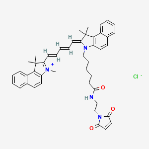 6-[(2Z)-1,1-dimethyl-2-[(2E,4E)-5-(1,1,3-trimethylbenzo[e]indol-3-ium-2-yl)penta-2,4-dienylidene]benzo[e]indol-3-yl]-N-[2-(2,5-dioxopyrrol-1-yl)ethyl]hexanamide;chloride