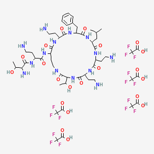 (2S,3R)-2-Amino-N-((S)-4-amino-1-oxo-1-(((3S,6S,9S,12S,15R,18S,21S)-6,9,18-tris(2-aminoethyl)-15-benzyl-3-((R)-1-hydroxyethyl)-12-isobutyl-2,5,8,11,14,17,20-heptaoxo-1,4,7,10,13,16,19-heptaazacyclotricosan-21-yl)amino)butan-2-yl)-3-hydroxybutanamide2,2,2