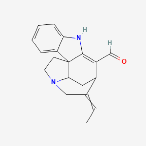 molecular formula C19H20N2O B1230234 12-乙叉-8,14-二氮杂五环[9.5.2.01,9.02,7.014,17]十八烷-2,4,6,9-四烯-10-甲醛 