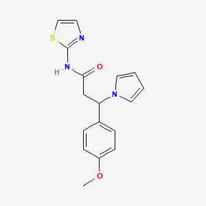 molecular formula C17H17N3O2S B1230237 3-(4-methoxyphenyl)-3-(1-pyrrolyl)-N-(2-thiazolyl)propanamide 