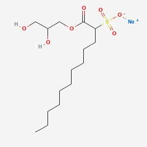 molecular formula C15H29NaO7S B12302381 Sodium 1-(2,3-dihydroxypropoxy)-1-oxododecane-2-sulfonate CAS No. 67827-90-1