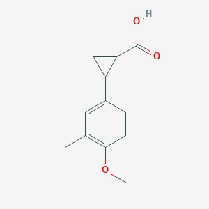 molecular formula C12H14O3 B12302395 trans-2-(4-Methoxy-3-methylphenyl)cyclopropane-1-carboxylic acid 