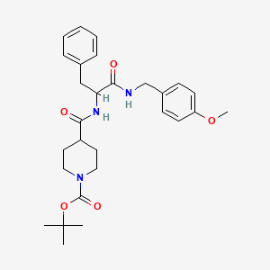 molecular formula C28H37N3O5 B12302399 Tert-butyl 4-{[(1S)-1-{[(4-methoxyphenyl)methyl]carbamoyl}-2-phenylethyl]carbamoyl}piperidine-1-carboxylate 