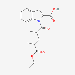 1-(5-Ethoxy-2,4-dimethyl-5-oxopentanoyl)-2,3-dihydro-1H-indole-2-carboxylic acid