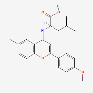 molecular formula C23H25NO4 B1230243 2-[[2-(4-甲氧基苯基)-6-甲基-1-苯并吡喃-4-亚基]氨基]-4-甲基戊酸 