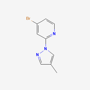 molecular formula C9H8BrN3 B12302449 4-Bromo-2-(4-methyl-1H-pyrazol-1-YL)pyridine 