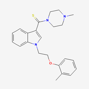 molecular formula C23H27N3OS B1230245 [1-[2-(2-Methylphenoxy)ethyl]-3-indolyl]-(4-methyl-1-piperazinyl)methanethione 