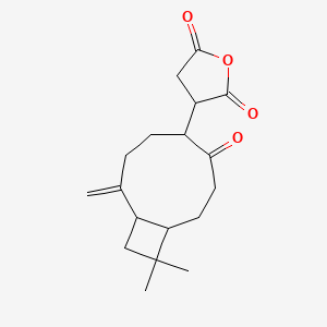 molecular formula C18H24O4 B1230246 3-(11,11-Dimethyl-8-methylene-4-oxo-5-bicyclo[7.2.0]undecanyl)oxolane-2,5-dione 