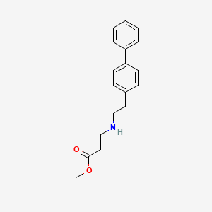 molecular formula C19H23NO2 B12302460 Ethyl 3-((2-([1,1'-biphenyl]-4-yl)ethyl)amino)propanoate 