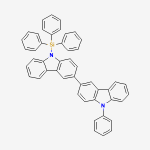 molecular formula C48H34N2Si B12302475 9-Phenyl-9'-(triphenylsilyl)-9H,9'H-3,3'-bicarbazole 