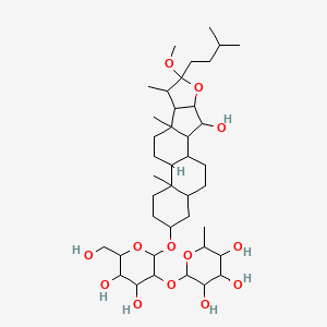 molecular formula C40H68O13 B12302483 2-[4,5-Dihydroxy-2-[[3-hydroxy-6-methoxy-7,9,13-trimethyl-6-(3-methylbutyl)-5-oxapentacyclo[10.8.0.02,9.04,8.013,18]icosan-16-yl]oxy]-6-(hydroxymethyl)oxan-3-yl]oxy-6-methyloxane-3,4,5-triol 