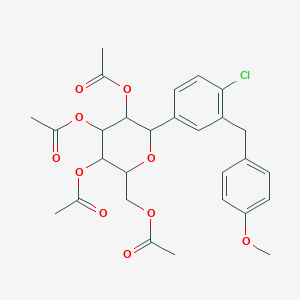 D-Glucitol,1,5-anhydro-1-C-[4-chloro-3-[(4-methoxyphenyl)methyl]phenyl]-,tetraacetate, (1S)-