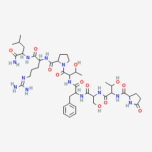 molecular formula C42H66N12O12 B12302507 H-DL-Pyr-DL-xiThr-DL-Ser-DL-Phe-DL-xiThr-DL-Pro-DL-Arg-DL-Leu-NH2 