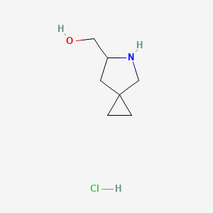 molecular formula C7H14ClNO B12302516 5-Azaspiro[2.4]heptan-6-ylmethanol;hydrochloride 