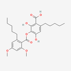 molecular formula C26H34O8 B1230253 4-O-Methylcryptochlorophaeic acid CAS No. 27587-68-4