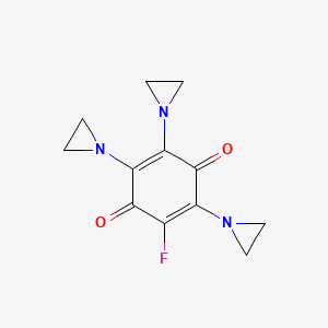 molecular formula C12H12FN3O2 B12302535 2,3,5-Tris(1-aziridinyl)-6-fluoro-2,5-cyclohexadiene-1,4-dione CAS No. 1683-96-1