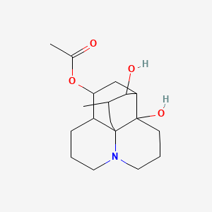 molecular formula C18H29NO4 B12302543 (8R,15S)-15-Methyllycopodane-5beta,8,12-triol 5-acetate 