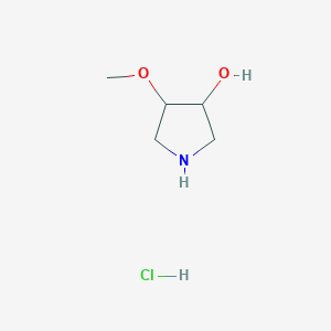 molecular formula C5H12ClNO2 B12302561 trans-4-Methoxy-3-pyrrolidinol hydrochloride 