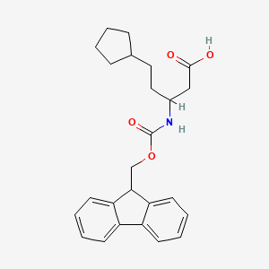 molecular formula C25H29NO4 B12302574 5-cyclopentyl-3-(9H-fluoren-9-ylmethoxycarbonylamino)pentanoic acid 