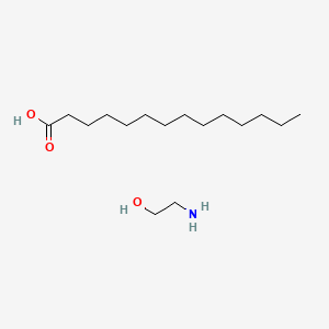 molecular formula C14H28O2.C2H7NO<br>C16H35NO3 B12302575 Monoethanolamine myristate CAS No. 31756-97-5