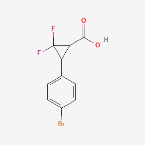 molecular formula C10H7BrF2O2 B12302578 3-(4-Bromophenyl)-2,2-difluorocyclopropane-1-carboxylic acid 