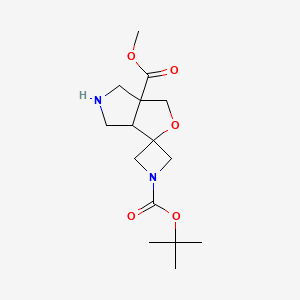 rac-1-tert-butyl 3'a-methyl (3'aR,6'aR)-hexahydrospiro[azetidine-3,1'-furo[3,4-c]pyrrole]-1,3'a-dicarboxylate, cis