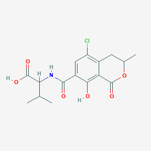 2-[(5-Chloro-8-hydroxy-3-methyl-1-oxo-3,4-dihydroisochromene-7-carbonyl)amino]-3-methylbutanoic acid