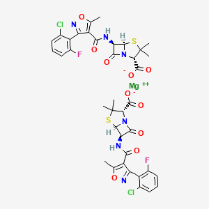 molecular formula C38H32Cl2F2MgN6O10S2 B12302651 Floxacillin magnesium anhydrous CAS No. 40182-54-5