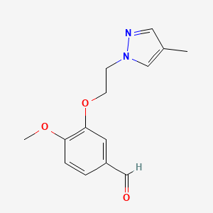 4-methoxy-3-(2-(4-methyl-1H-pyrazol-1-yl)ethoxy)benzaldehyde