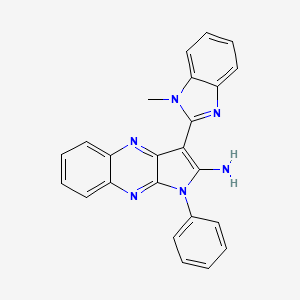 molecular formula C24H18N6 B1230267 3-(1-Methyl-2-benzimidazolyl)-1-phenyl-2-pyrrolo[3,2-b]quinoxalinamine 