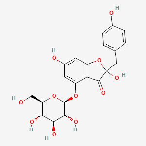 3(2H)-Benzofuranone, 4-(beta-D-glucopyranosyloxy)-2,6-dihydroxy-2-[(4-hydroxyphenyl)methyl]-