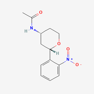 molecular formula C13H16N2O4 B12302674 rac-N-((2R,4S)-2-(2-nitrophenyl)tetrahydro-2H-pyran-4-yl)acetamide 