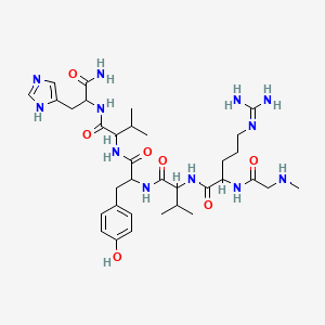 molecular formula C34H54N12O7 B12302677 H-Sar-DL-Arg-DL-Val-DL-Tyr-DL-Val-DL-His-NH2 