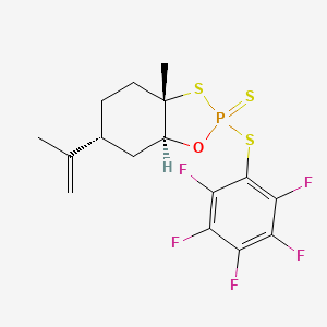 (2S,3aS,6R,7aS)-3a-Methyl-2-((perfluorophenyl)thio)-6-(prop-1-en-2-yl)hexahydrobenzo[d][1,3,2]oxathiaphosphole 2-sulfide