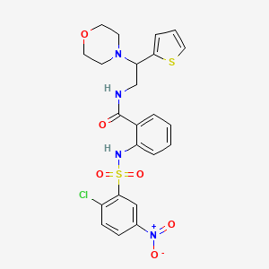 2-[(2-chloro-5-nitrophenyl)sulfonylamino]-N-[2-(4-morpholinyl)-2-thiophen-2-ylethyl]benzamide