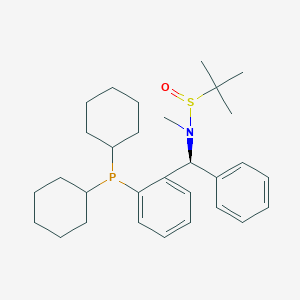 (R)-N-((S)-(2-(dicyclohexylphosphanyl)phenyl)(phenyl)methyl)-N,2-dimethylpropane-2-sulfinamide