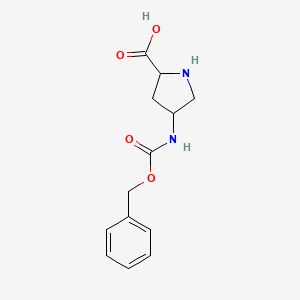 molecular formula C13H16N2O4 B12302750 4-(((Benzyloxy)carbonyl)amino)pyrrolidine-2-carboxylicacid 