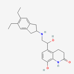 8-Hydroxy-5-[2-(5,6-diethyl-indan-2-ylamino)-1-hydroxy-ethyl]-3,4-dihydro-1h-quinolin-2-one