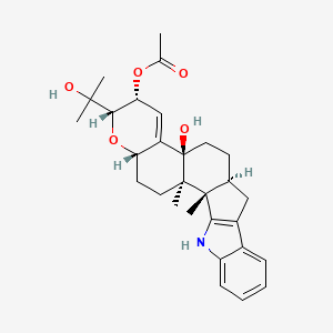 [(1S,2R,5S,7S,8R,11S,14S)-11-hydroxy-7-(2-hydroxypropan-2-yl)-1,2-dimethyl-6-oxa-23-azahexacyclo[12.10.0.02,11.05,10.016,24.017,22]tetracosa-9,16(24),17,19,21-pentaen-8-yl] acetate