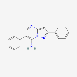molecular formula C18H14N4 B1230279 2,6-Diphenylpyrazolo[1,5-a]pyrimidin-7-amine 