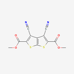 molecular formula C12H6N2O4S2 B12302791 Dimethyl 3,4-dicyanothieno[2,3-b]thiophene-2,5-dicarboxylate 