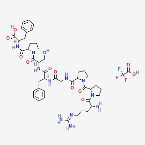 molecular formula C46H62F3N11O12 B12302800 H-DL-Arg-DL-Pro-DL-Pro-Gly-DL-Phe-DL-Ser-DL-Pro-DL-Phe-OH.TFA 