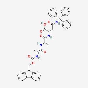 molecular formula C44H42N4O7 B12302831 Fmoc-DL-Ala-DL-Ala-DL-Asn(Trt)(Trt)-OH 