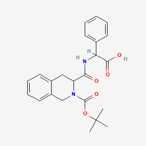 molecular formula C23H26N2O5 B12302896 (2R)-2-{[(3S)-2-[(tert-Butoxy)carbonyl]-1,2,3,4-tetrahydroisoquinolin-3-yl]formamido}-2-phenylacetic acid 