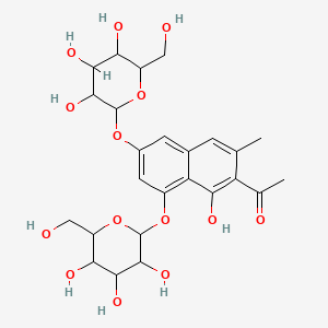 1-[1-Hydroxy-3-methyl-6,8-bis[[3,4,5-trihydroxy-6-(hydroxymethyl)oxan-2-yl]oxy]naphthalen-2-yl]ethanone